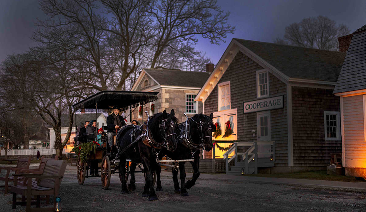 horse-drawn carriage at Mystic Seaport Museum