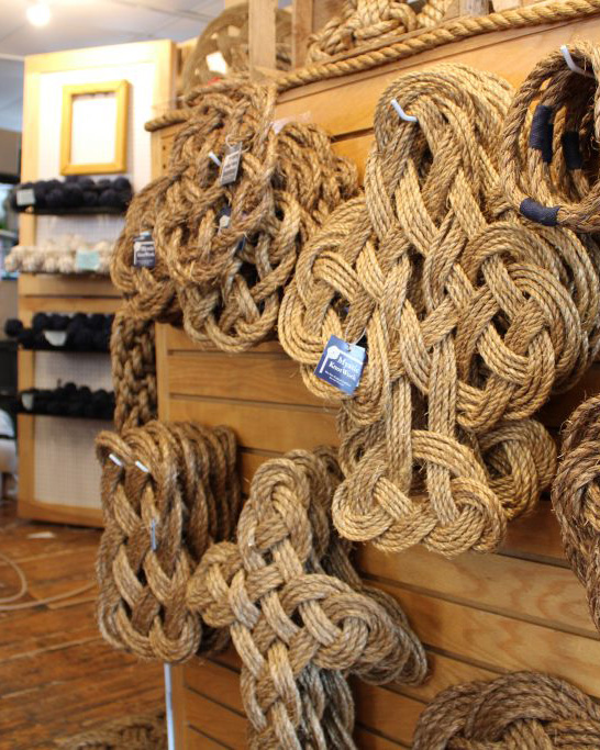 knotted product hanging on a display